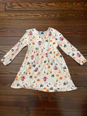 Girls' Halloween Print Long-Sleeve Dress